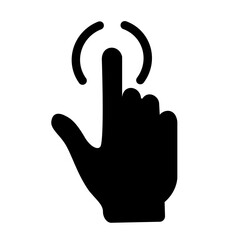 touch button sign isolated on white