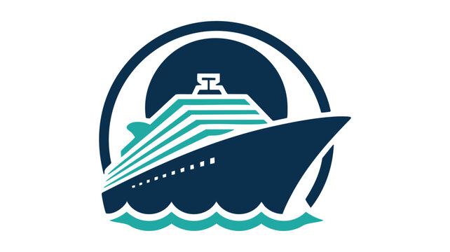 Elegant cruise ship emblem symbolizing luxury travel and oceanic journeys logo vector