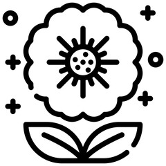 bloom blossom flora floral flower plant growth simple line icon