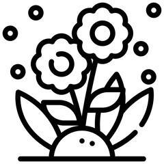 nature flower plant growth bloom blossom simple line icon