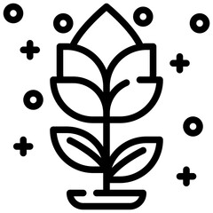 plant flower floral flora bloom blossom simple line icon