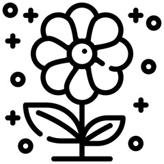 plant growth flower floral blossom bloom simple line icon