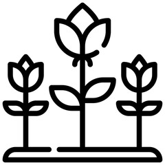 plant nature flower floral flora blossom bloom simple line icon