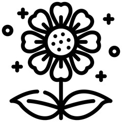 plant nature flower garden flora floral blossom bloom simple line icon