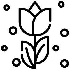 tulip flower floral flora bloom blossom simple line icon