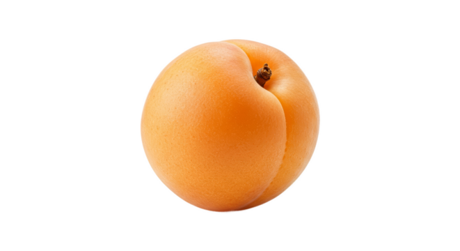 One Ripe Apricot With Sugar Sprinkles Isolated On Orange Gradient Background