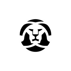 Bold Geometric Lion Head Logo Design