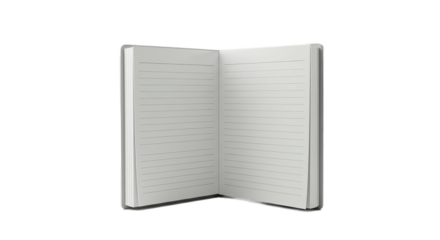 Open White Book With Dots And Lines On White Background Isolated