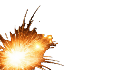 Orange Firework Burst Sparkler Isolated Transparent Background