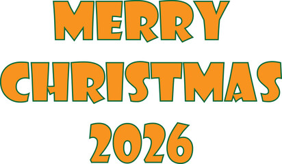 Vector illustration of Merry Christmas 2026 text design