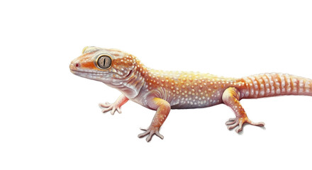 Naklejka premium Orange Gecko Realistic Photo Isolated Light Background Soft Lighting