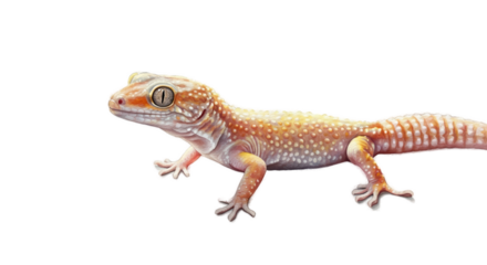 Orange Gecko Realistic Photo Isolated Light Background Soft Lighting