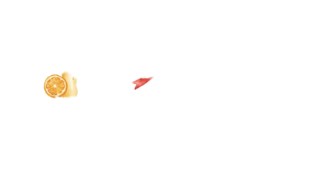 Orange Slice and Red Shape Isolated on Transparent Background