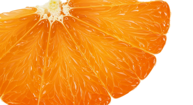 Orange Slice Citrus Fruit Macro Vivid Orange Background Realistic Photo