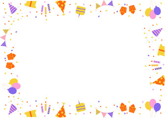 Party Confetti Birthday party confetti background, festive ribbons and streamer paper spiral stripes, cartoon vector. Colorful confetti Celebration confetti background Falling colorful confetti