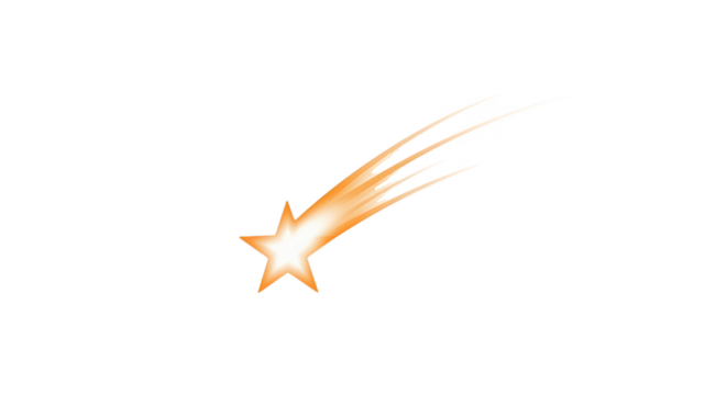 Orange Star Streak Isolated on Black Background
