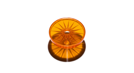 Orange Translucent Abstract Object With Detailed Radial Pattern and Soft Shadow