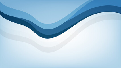 Blue abstract wave background, smooth flowing gradient design