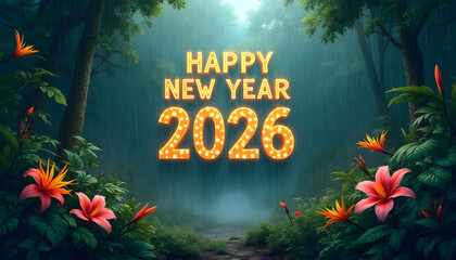 happy new year 2026 post card