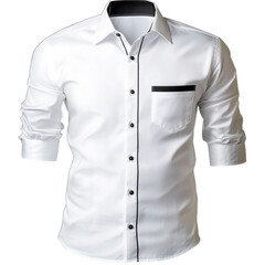 Clean white shirt on a white png showing minimalist fashion apparel design with simple fabric texture for clothing and branding projects
