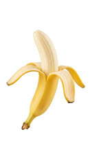 Peeled Banana Isolated on a Soft Golden Yellow Gradient Background Realistic Photo