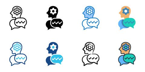 Cognitive Behavioral Therapy icon set multiple style collection 
