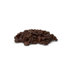 Roasted coffee beans piled, isolated PNG