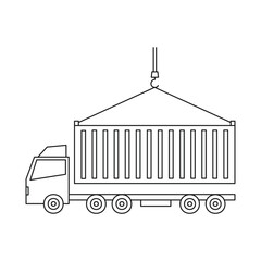 illustration of trucks and containers