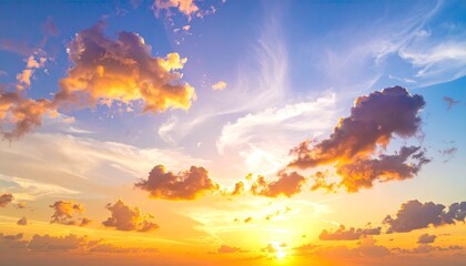 Fototapeta premium Golden Hour Sky - A Breathtaking Sunset Landscape.