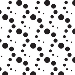 Black and white polka dot seamless pattern