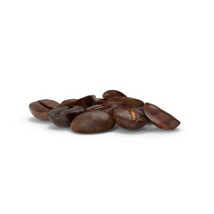 Roasted coffee beans piled, isolated PNG