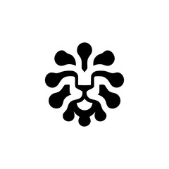 Bold Lion Head Emblem Crafted with Abstract Shapes