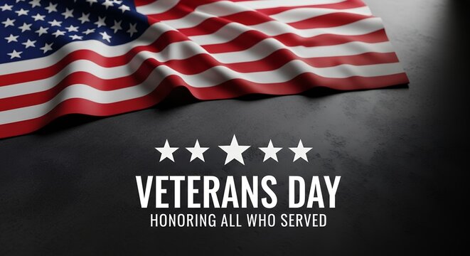 Honor veterans with patriotic American flag and stars