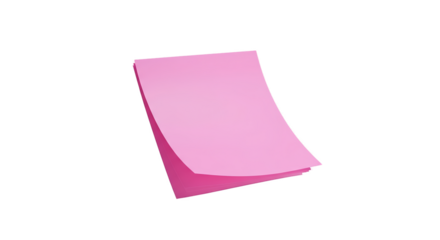 Pink Sticky Note Isolated Transparent Background Simple Paper Sheet