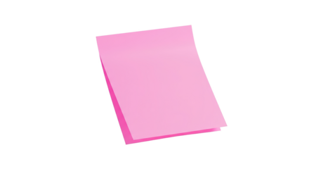Pink Sticky Note Paper Isolated Transparent Background