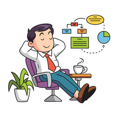 Businessman Taking a Break While Planning