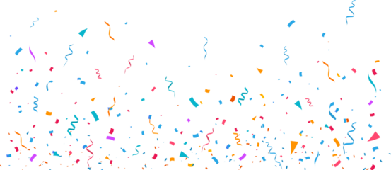 Party Confetti Birthday party confetti background, festive ribbons and streamer paper spiral stripes, cartoon vector. Colorful confetti Celebration confetti background Falling colorful confetti