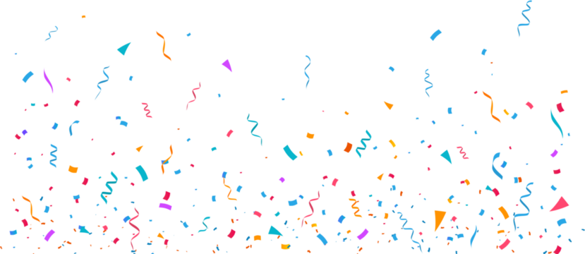 Party Confetti Birthday party confetti background, festive ribbons and streamer paper spiral stripes, cartoon vector. Colorful confetti Celebration confetti background Falling colorful confetti