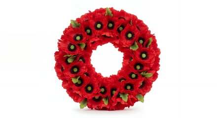 Vibrant poppy wreath honors remembrance and sacrifice