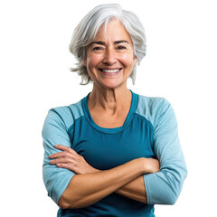 Senior woman smiling png showing happy elderly lady with positive expression warm face and natural beauty perfect for health care and lifestyle design projects
