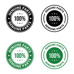 100% Genuine Parts Badge Vector Design for Authentic Product Label, Warranty Seal, and Quality Guarantee Tag