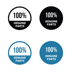 100% Genuine Parts Badge Vector Design for Authentic Product Label, Warranty Seal, and Quality Guarantee Tag