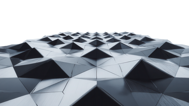 Silver Geometric Triangle Pattern Texture with Black Background, Modern Abstract Design