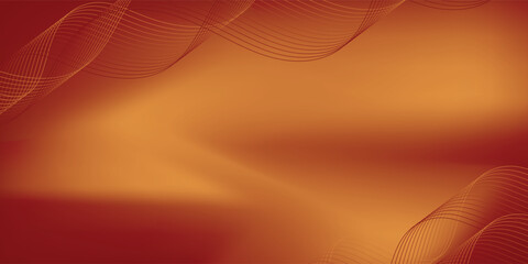 Fototapeta premium The background image has a deep red background with beautiful curved lines of gold and light yellow arranged in soft curves. vector background pattern eps10