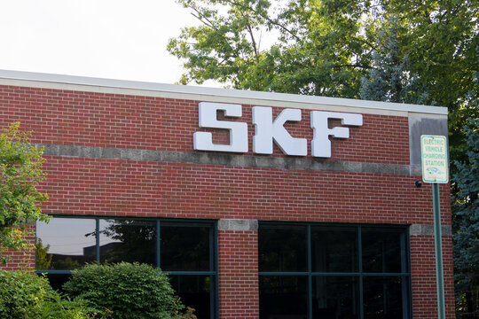 Signage of SKF bearings company , Major automotive bearings manufacturer located in Plymouth, Michigan.