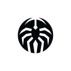 Minimalist Spider Emblem in Circular Symbol Design