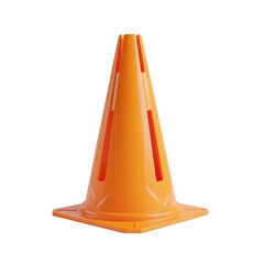 Isolated orange traffic cone on black backdrop isolated illustration on transparent background
