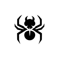 Fierce Spider Devil Silhouette Icon for Halloween Design