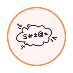 Frustration and swearing symbol in a speech bubble