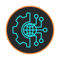 Digital technology and global connectivity icon